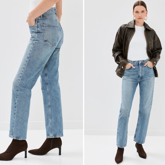 AGOLDE 90's Pinch Waist High Rise Straight Leg Jeans in Navigate 24 - Picture 1 of 15